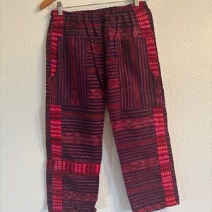 Guatemalan embroidered cargo cropped pants